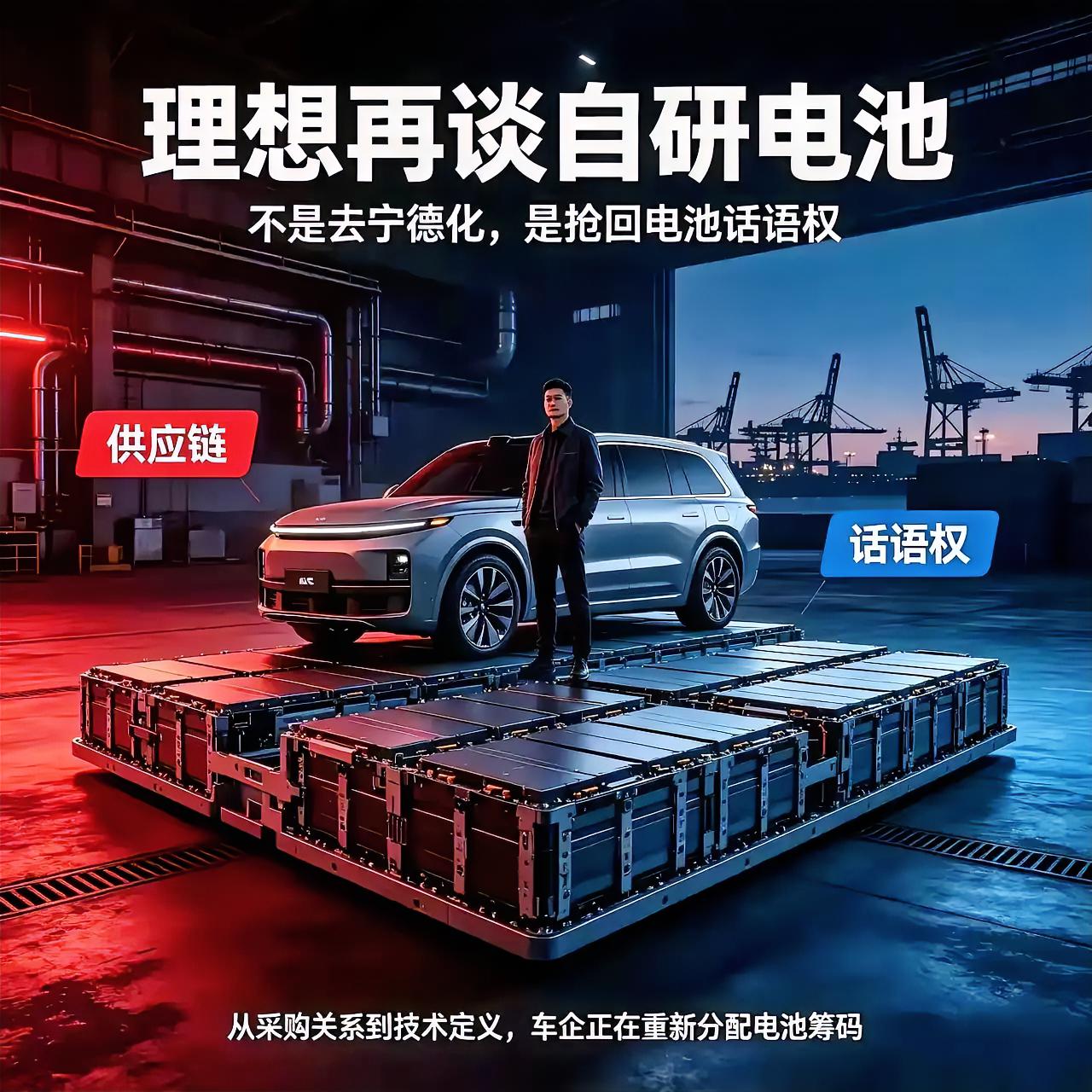 2026年10月，理想汽车Power Day发布“连山”电动技术体系。外界最敏感的问题是：自研5C超充电池大规模上车L8、L6、i8，新一代MEGA和2026款i6全面切换，理想是不是要“去宁德化”？