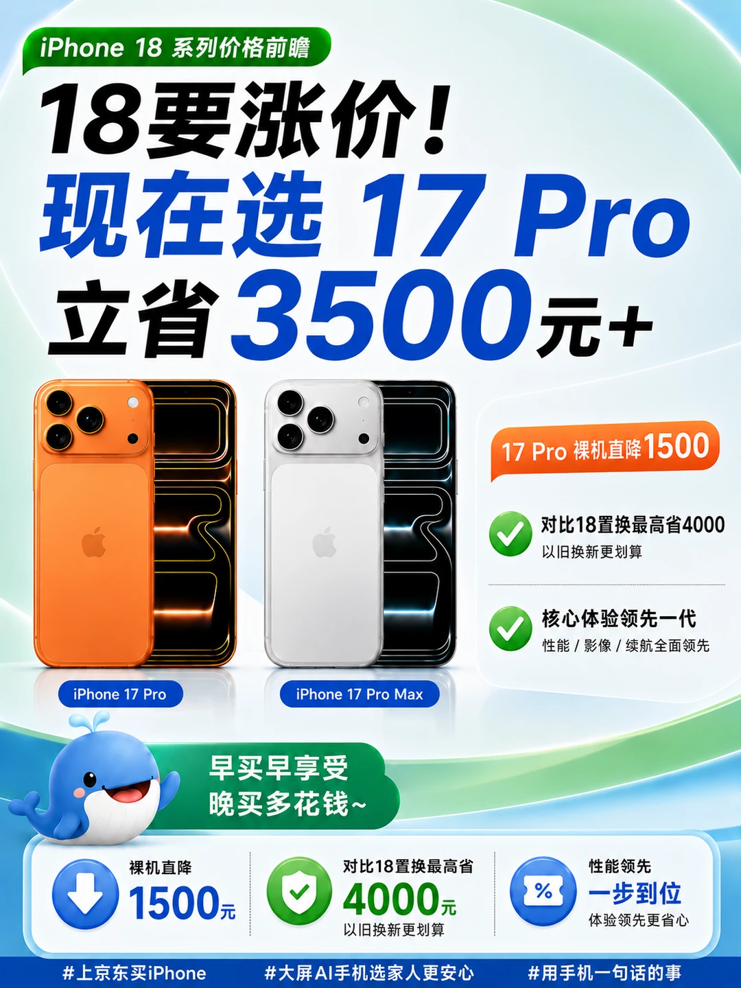 别死等 iPhone18 涨价！现在入 17 Pro 狂省