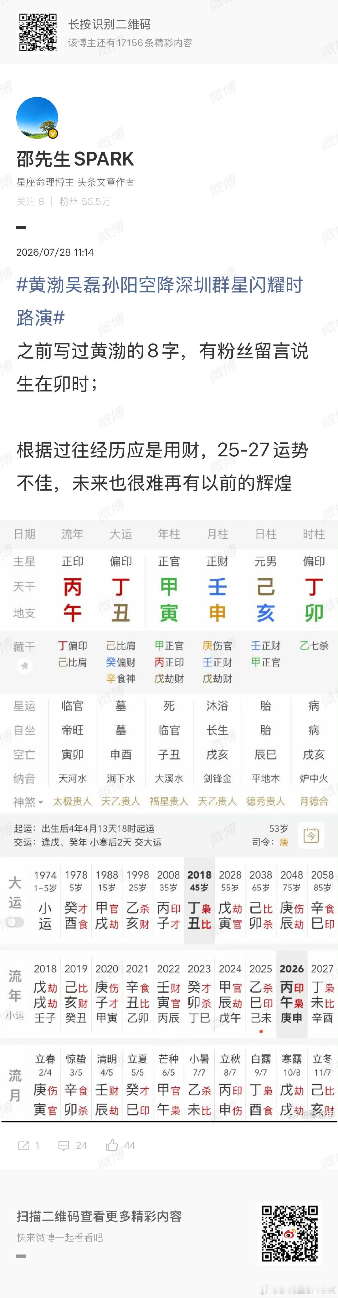 #黄渤骑车摔成骨折#
之前断过黄渤这三年运势不佳，平时还是要多谨慎点，希望他早日康复[祈祷] ​