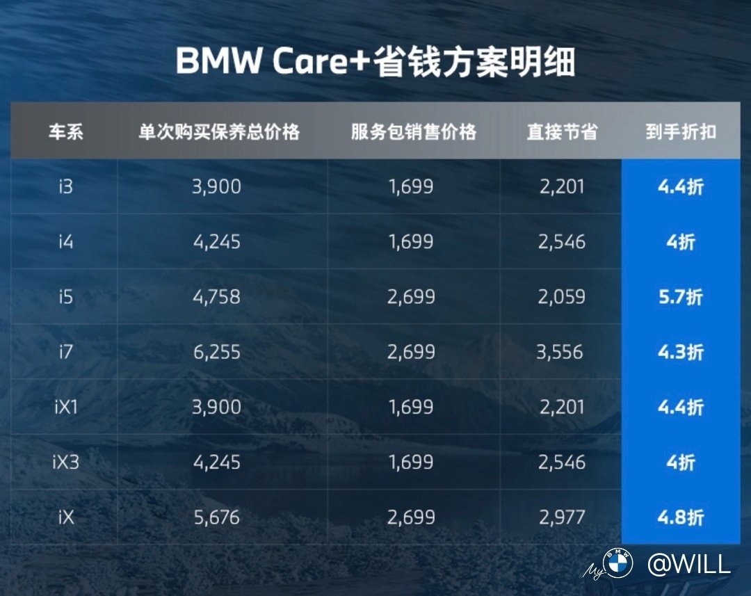 #车市观察# 论电动车保养 应该没有比宝马便宜的吧 哪怕是7系的i7 6年保养费用才2700 合一年450 其余更便宜的车子一年才280 ​​​这还是宝马官方的 全国通用 不是店家自己出的 ​