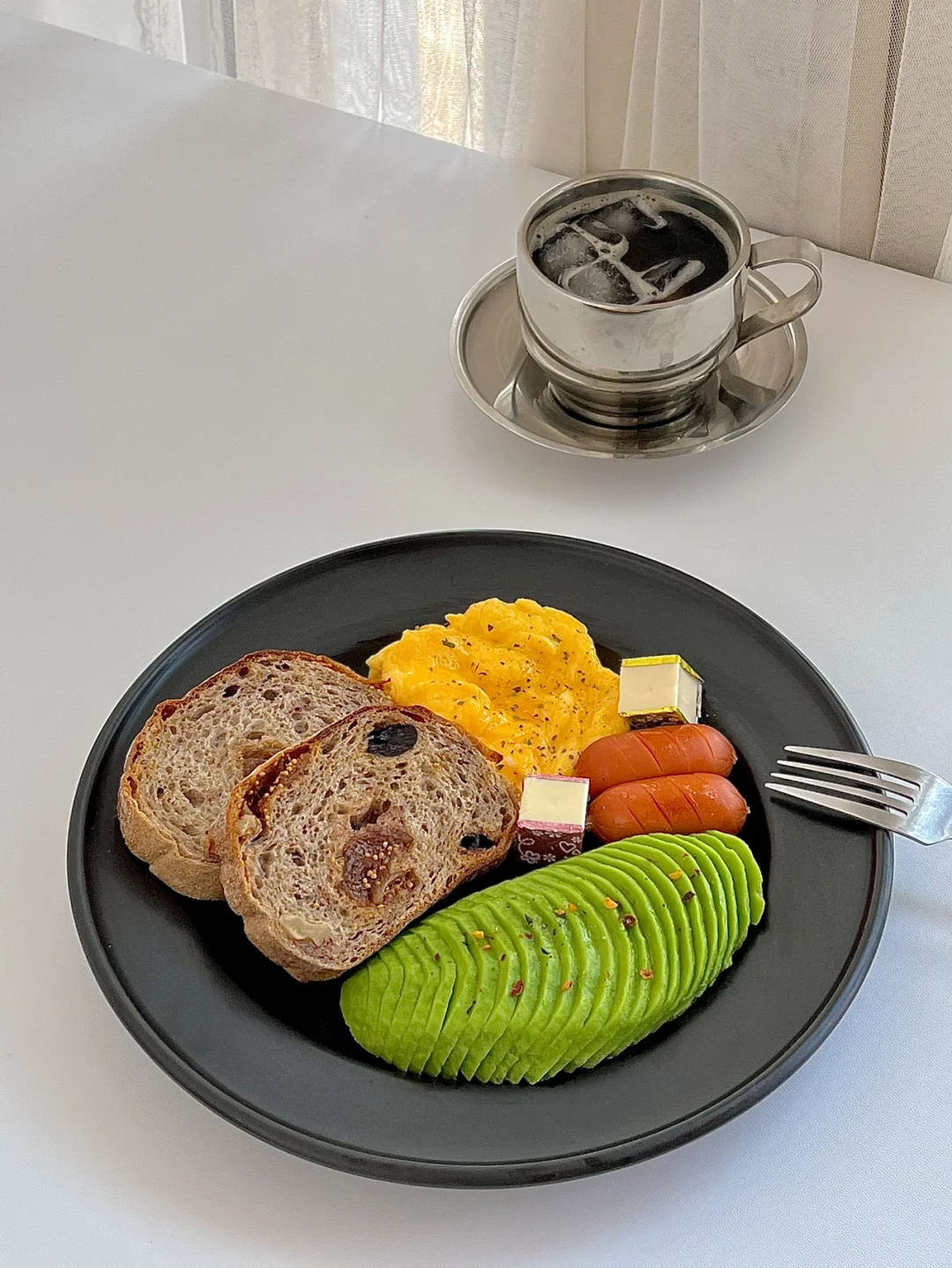 ☀️工作日简单早餐｜无花果硬欧牛油果早餐盘