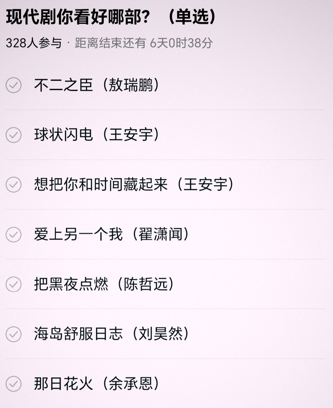 这些待播的现代剧里，你们看好哪个？不过为啥王安宇会有两部待播[并不简单] ​