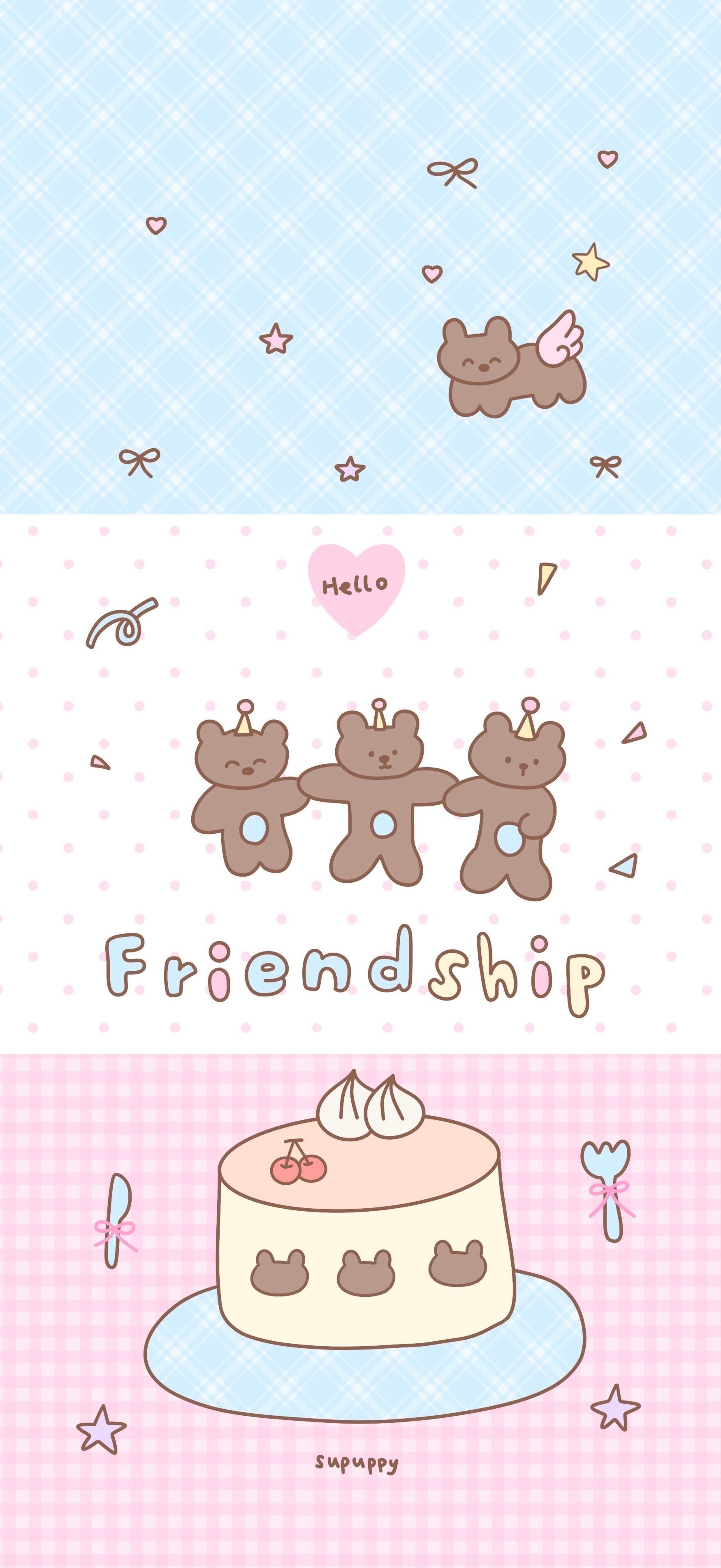 一期可爱萌萌小熊壁纸/聊天背景图分享💒ʕ ྀི•⩊•ʔ🧚🏻♀️