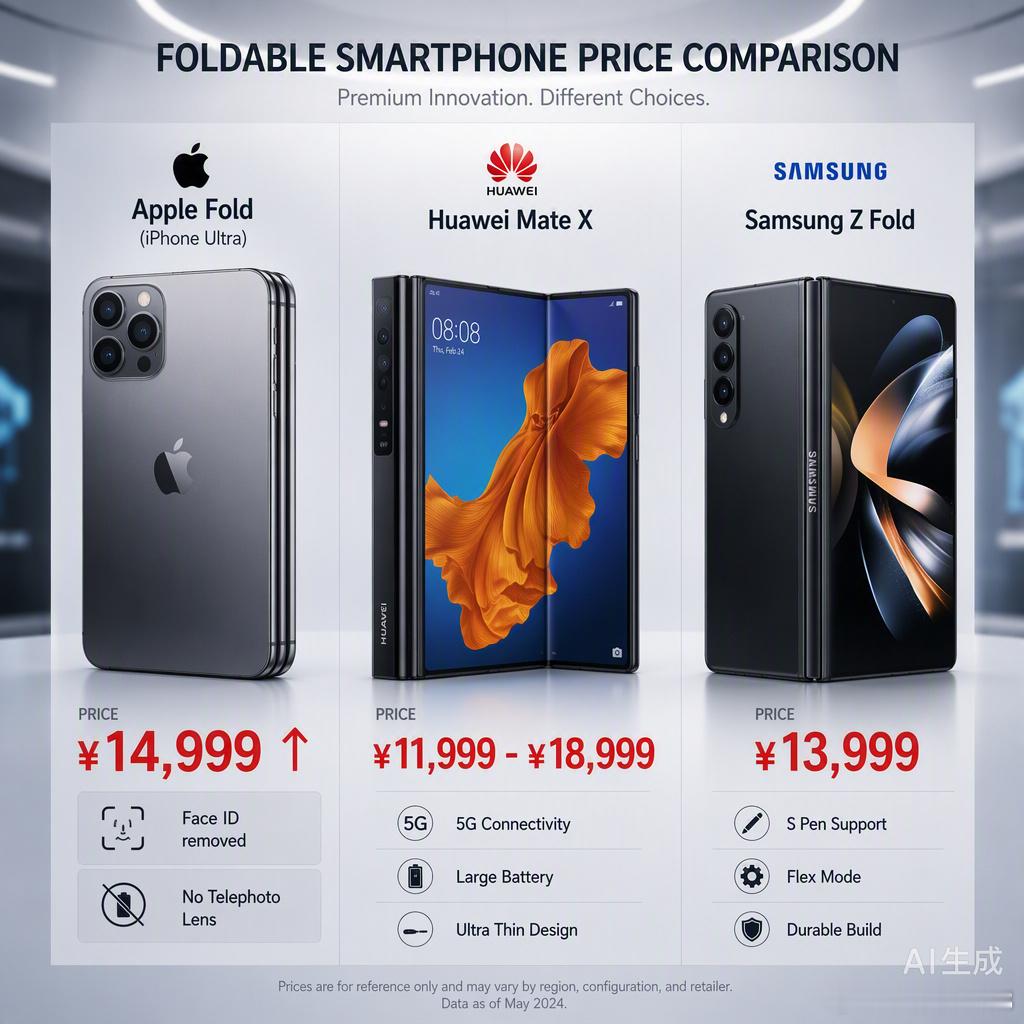 苹果首款折叠屏iPhone Ultra定档9月，国行起售价传闻直奔14999元，顶配甚至要摸到两万。这价格确实够狠，但咱们搞数码的得保持清醒。为了塞进那块UTG屏幕和液态金属铰链，它直接砍掉了Face ID和长焦镜头，换来了侧边指纹和双摄组合。

当技术迭代撞上商业贪婪，留给用户的往往不是即刻的惊喜，而是被拔 ​