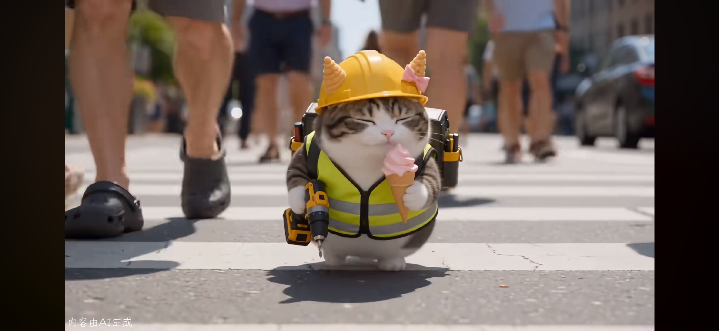 每天就这样抱着手机刷AI猫咪视频傻笑 ​
