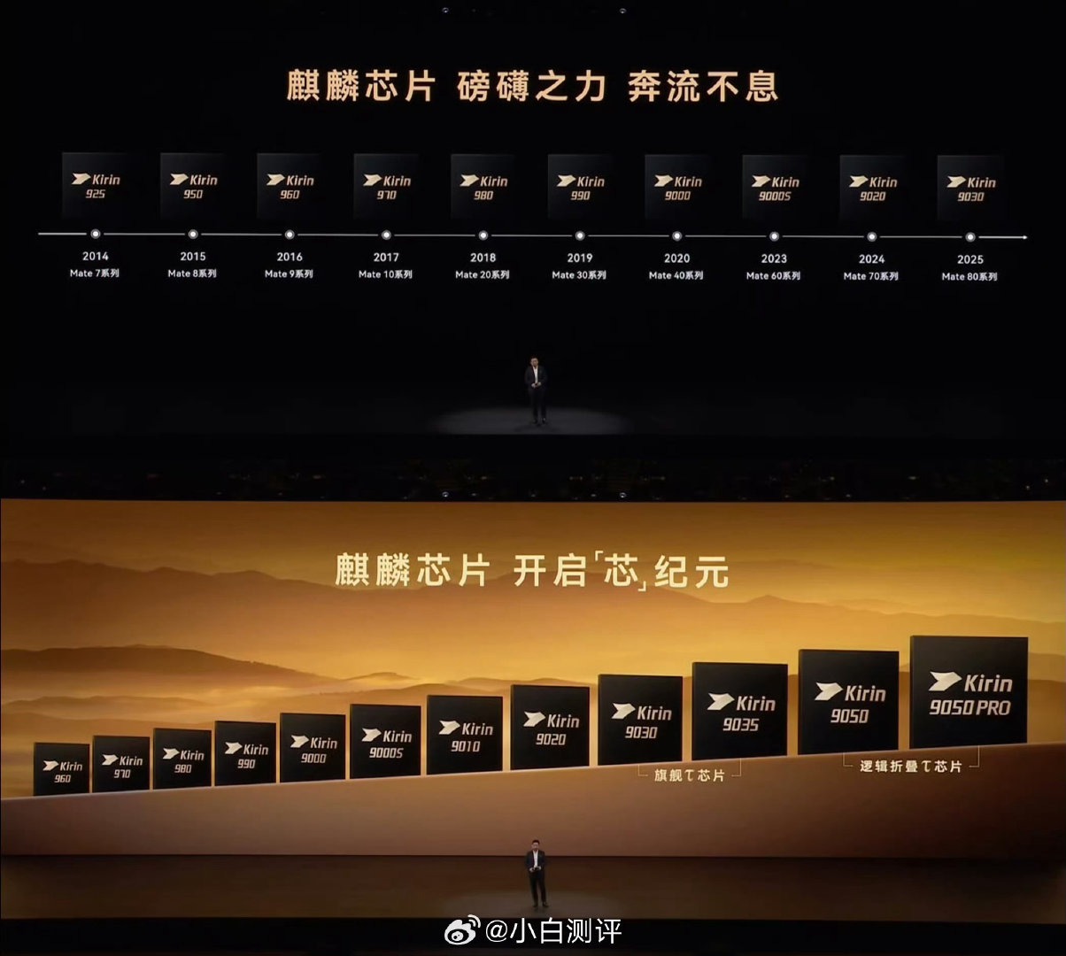 #华为Mate90系列发布会#这张图挺震撼的，稳扎稳打的麒麟芯片，奔流不息。 ​