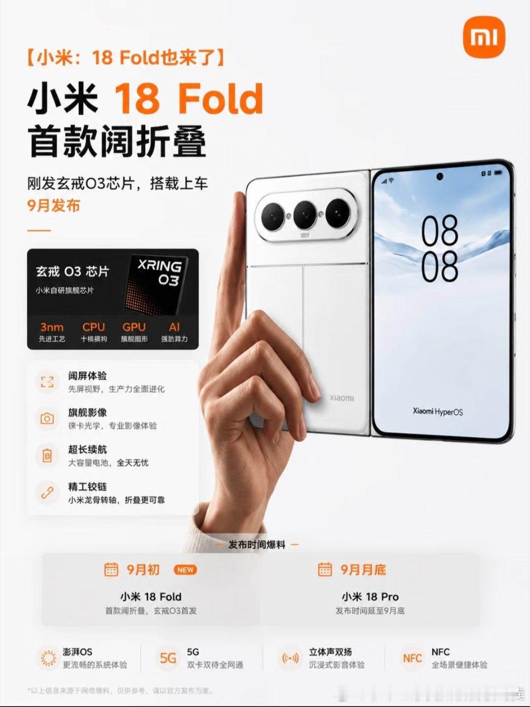 小米18Fold，他来啦！  ​