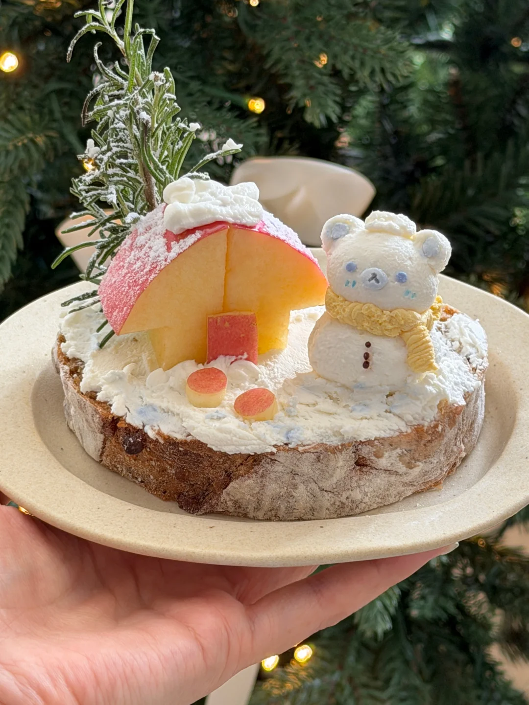 ☃️轻松熊雪人酸奶碗