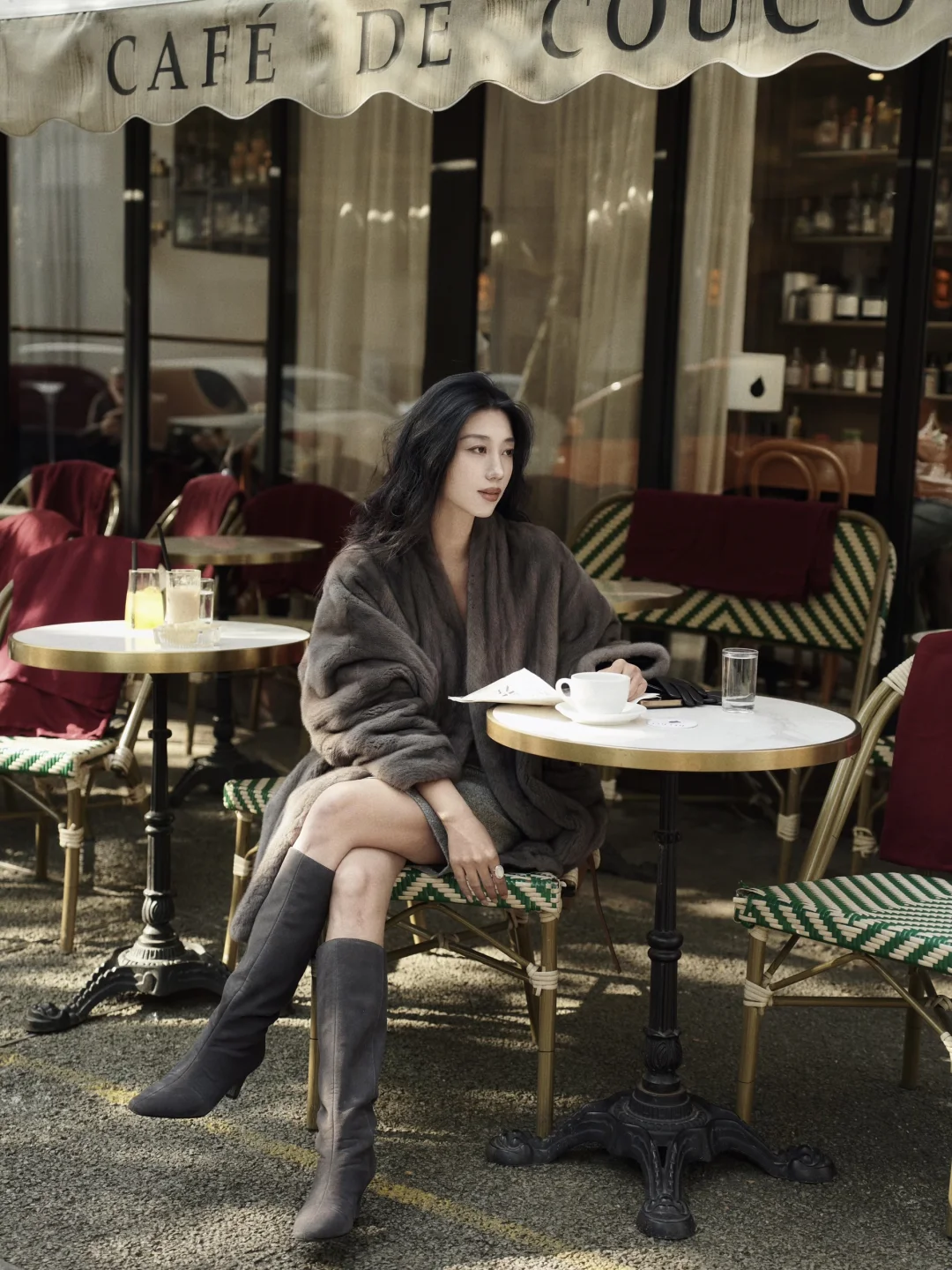 拿铁香气中，那件温暖我的拿铁灰皮草大衣