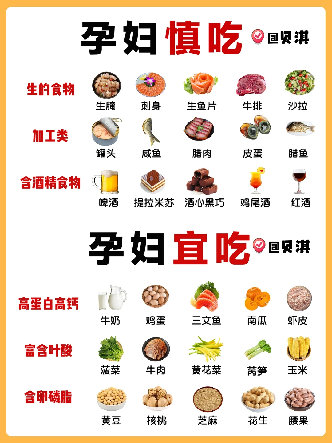 怀孕后哪些食物不能吃？建议保存‼️