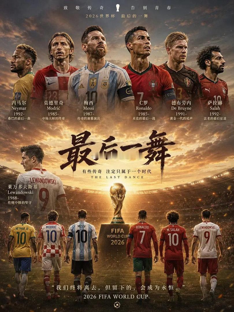2026世界杯。世界杯诸神黄昏之战 有些人的名字，已经不是球员。而是我...