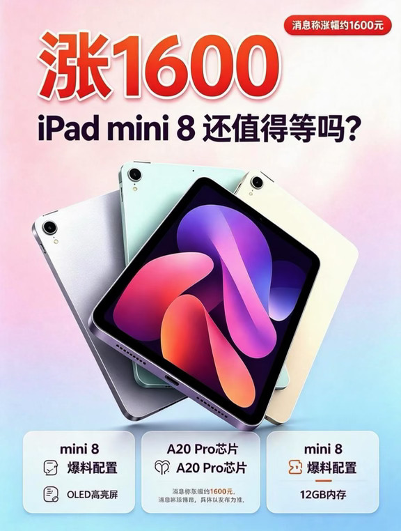 6399 没高刷，iPad mini 8 凭什么