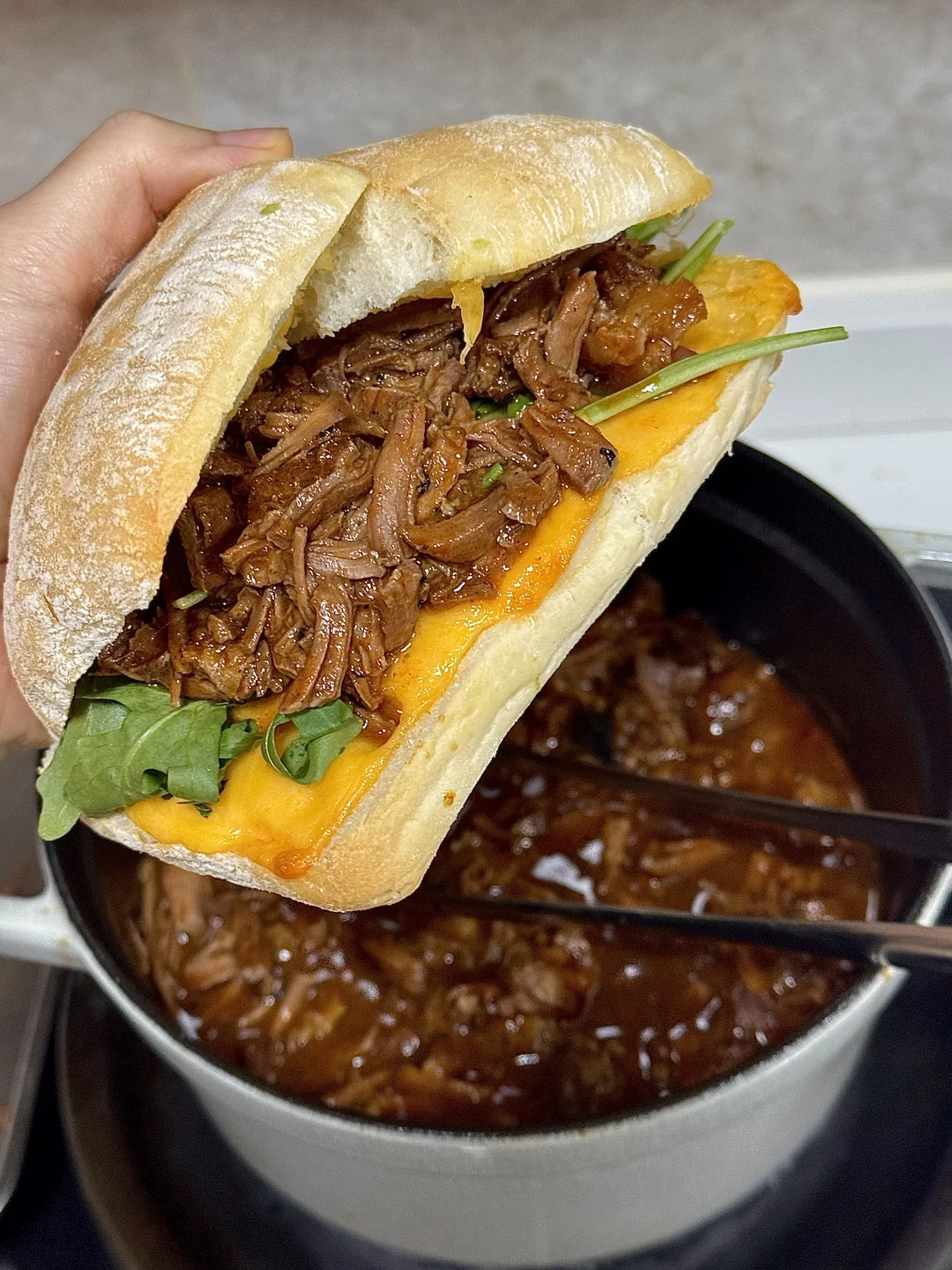 早想做的手撕牛肉三明治🥪超乎想象的好吃！