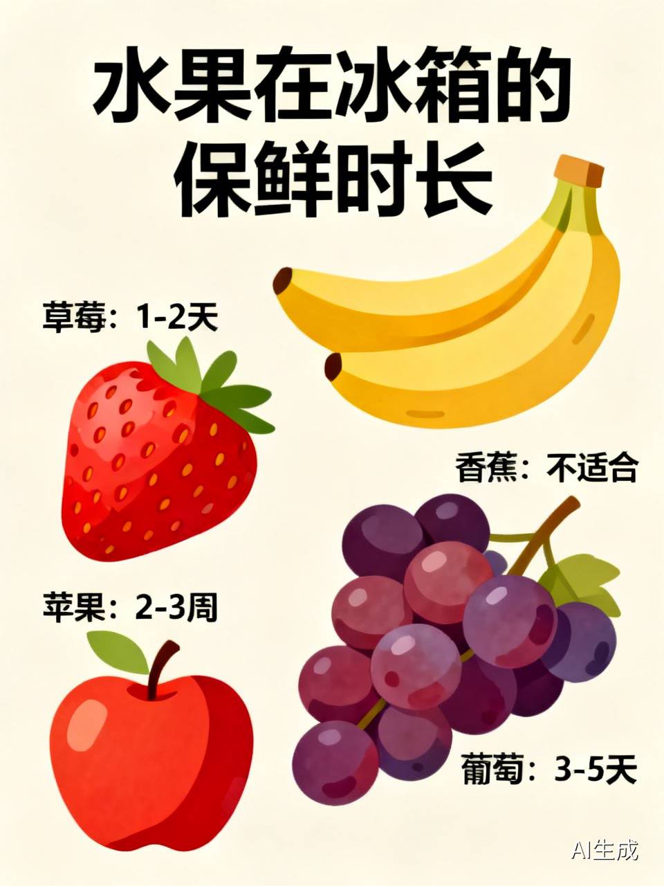 水果放冰箱能放多久，得看具体是啥水果。像草莓这种娇弱的