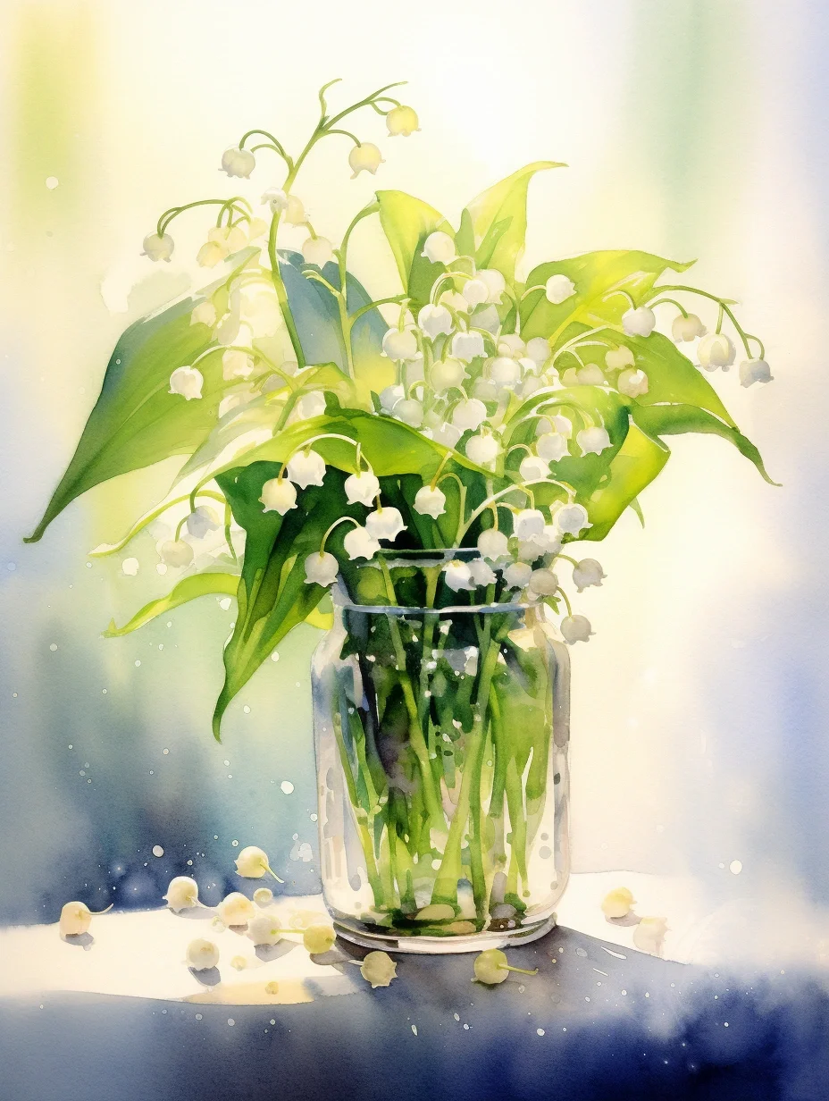 AI水彩：铃兰