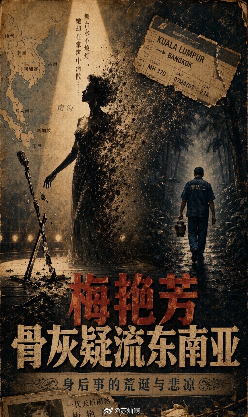 梅艳芳走了这么多年，没想到连最后的安息之地都不得安宁。

听说那个叫“阿强”的寺庙清洁工，已经坐着飞机跑去了东南亚。监控拍到他离开海会塔，走进后山树林，然后辞职、买票、消失。这一套动作行云流水，仿佛排练过无数遍。

最让人心里发堵的不是骨灰被偷，而是那份精准。梅艳芳的龛位只刻了乳名“ ​