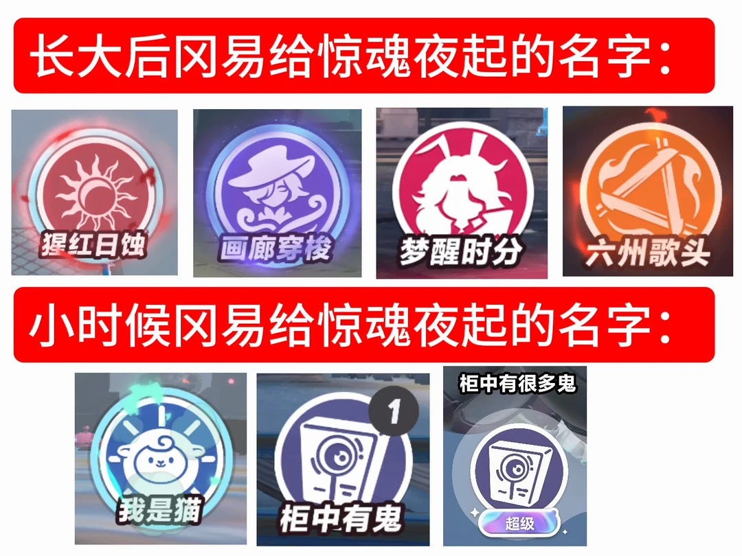 冈易开智了❗长大vs小时候给惊魂夜起的名字❗