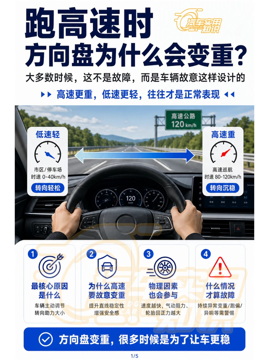 为什么在跑高速时方向盘会变重呢？