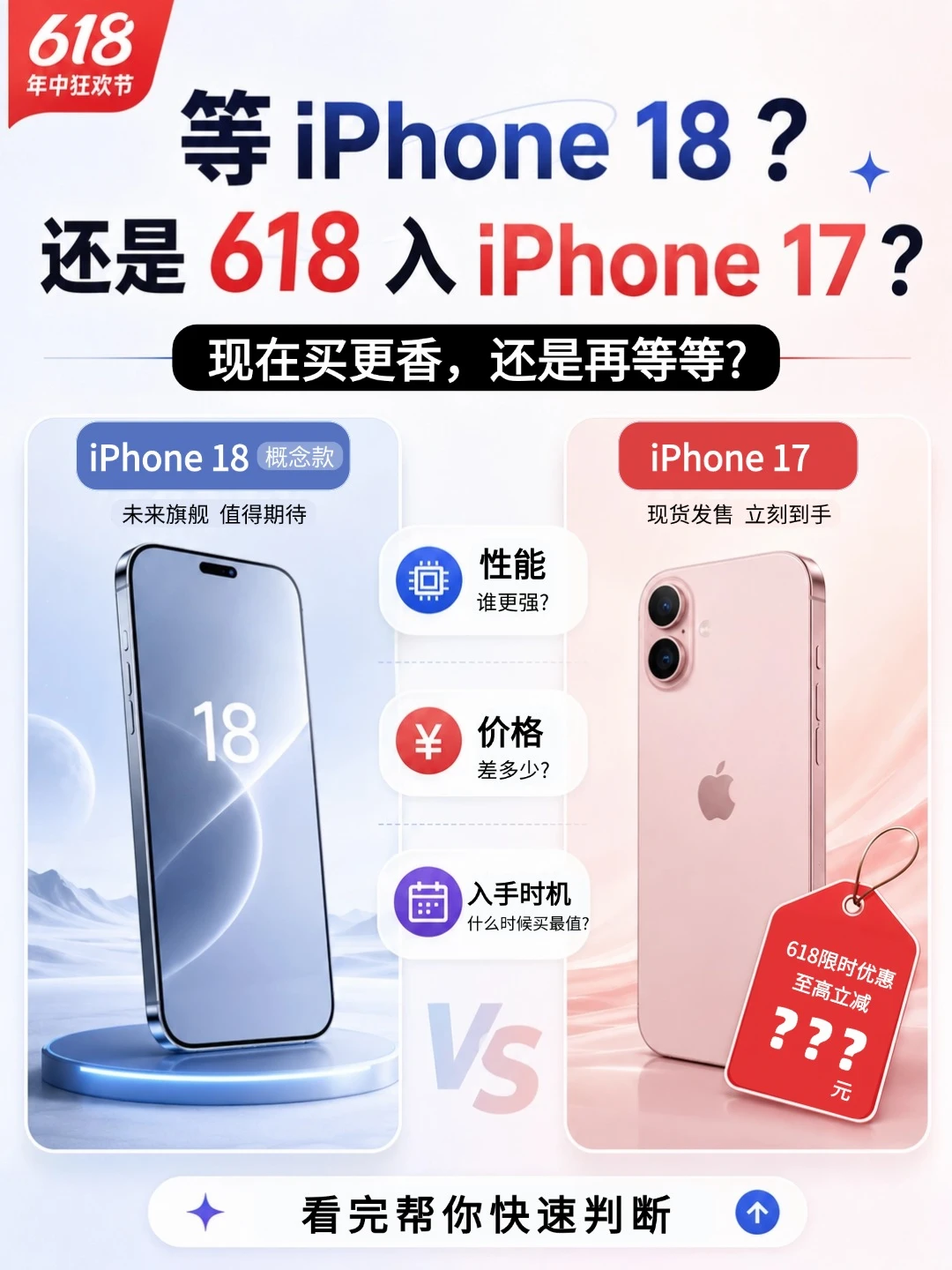 纠结哭！等iPhone 18还是618冲17？🔥