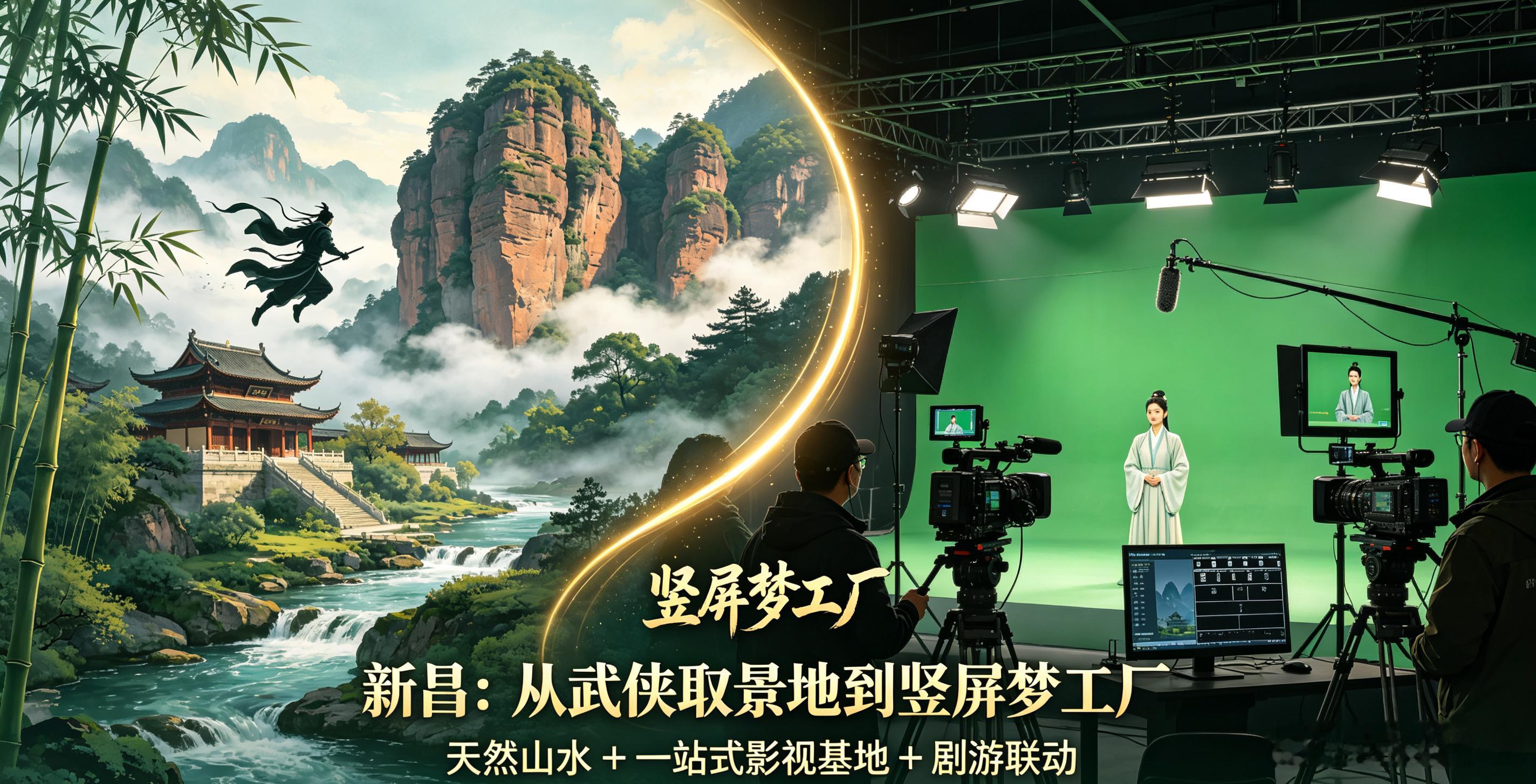 从《天龙八部》取景地，变身竖屏梦工厂！浙江新昌，凭什么成为国内短剧新片场？
说起浙江新昌，很多老剧迷都不陌生。穿岩十九峰、大佛寺、天姥山，丹霞奇峰、古刹幽谷，当年张纪中版《笑傲江湖》《天龙八部》《射雕英雄传》《神雕侠侣》等经典武侠剧，都在这里取景。2001年，中央电视台还将新昌确定为 ​