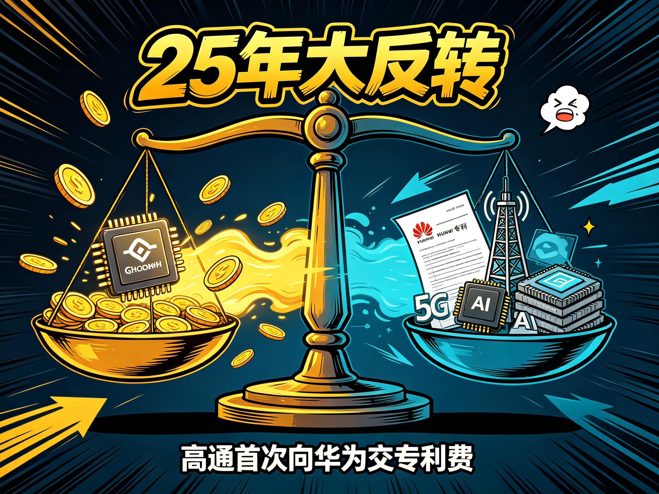高通华为重磅握手！25年反转：高通首次给华为交专利费