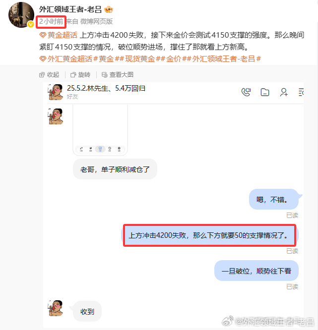 黄金[超话] 没想到空头蓄力了两个多小时，现在终于南下了。外汇黄金[超话]黄金现货黄金金价外汇领域王者-老吕 ​​​