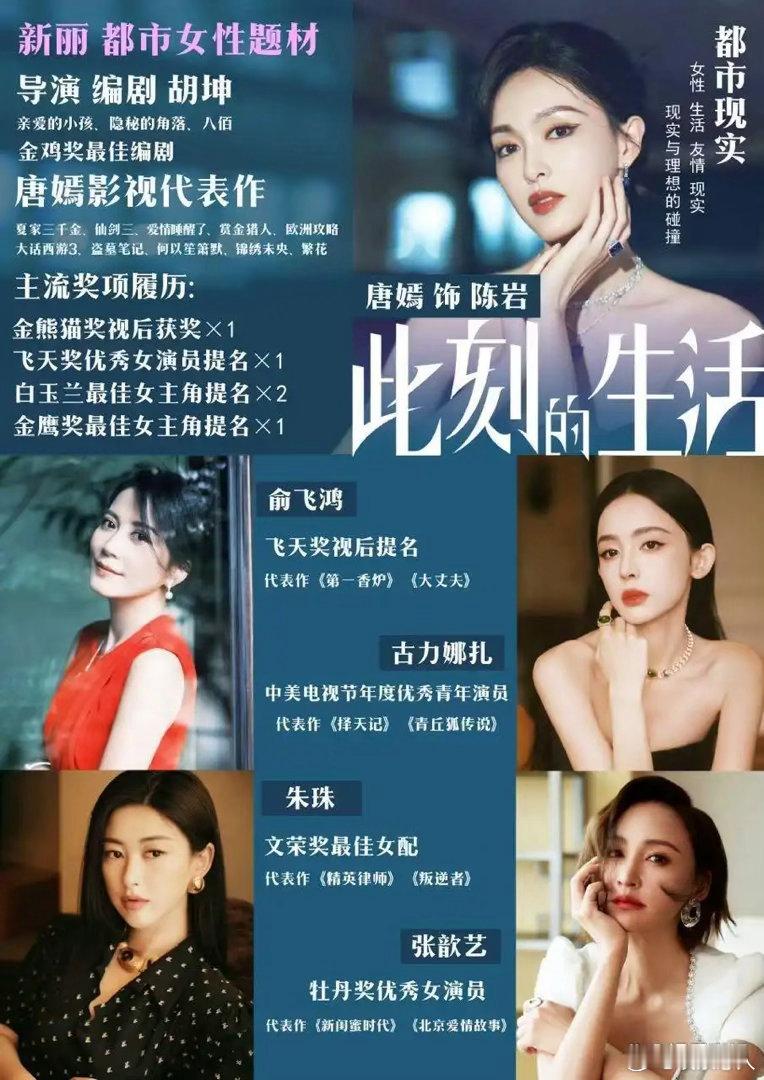 《此刻的生活》全女阵容好豪华，唐嫣俞飞鸿娜扎朱珠张歆艺主演 ​