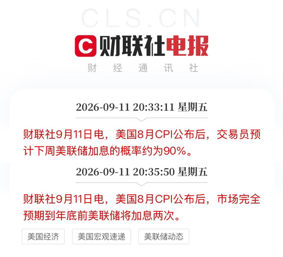 交易员预计下周美联储加息的概率约为90%