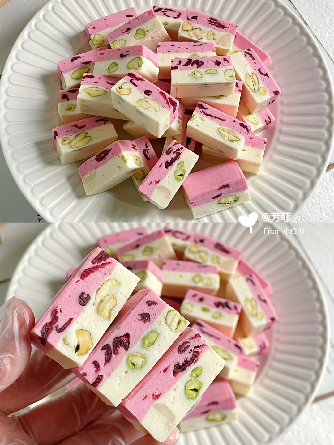 简单零失败❗️蔓越莓双色牛轧糖，比买的好吃