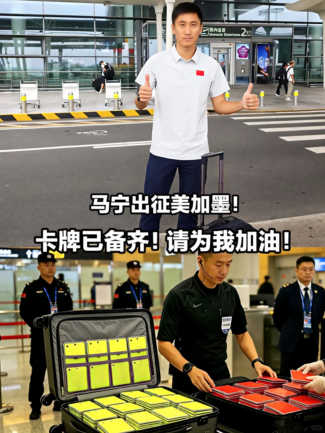 马宁出征世界杯！箱子里全是红黄牌🤣？