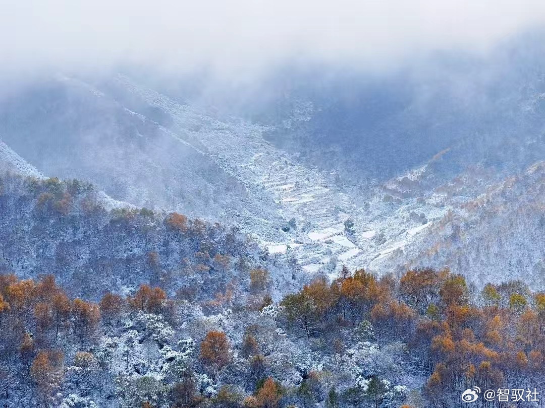 北京还是秋意盎然的季节，有些地方已经进入冬季，雪落满地，不得不感叹祖国的幅员辽阔，冬季、秋季、夏季并存[打call] ​​​