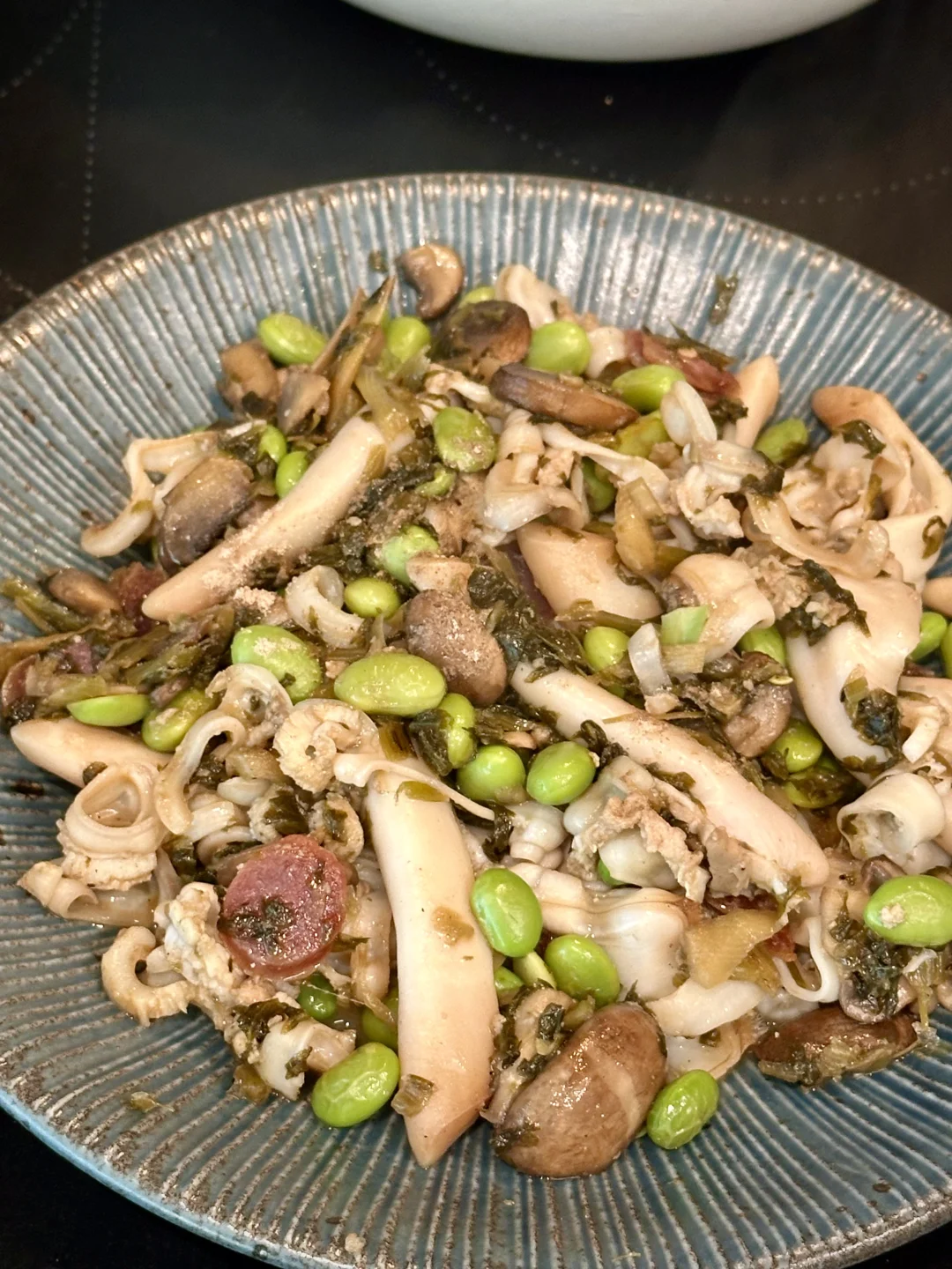 刀蚬雪菜毛豆炒三鲜🐚刻在江南人基因的鲜😋