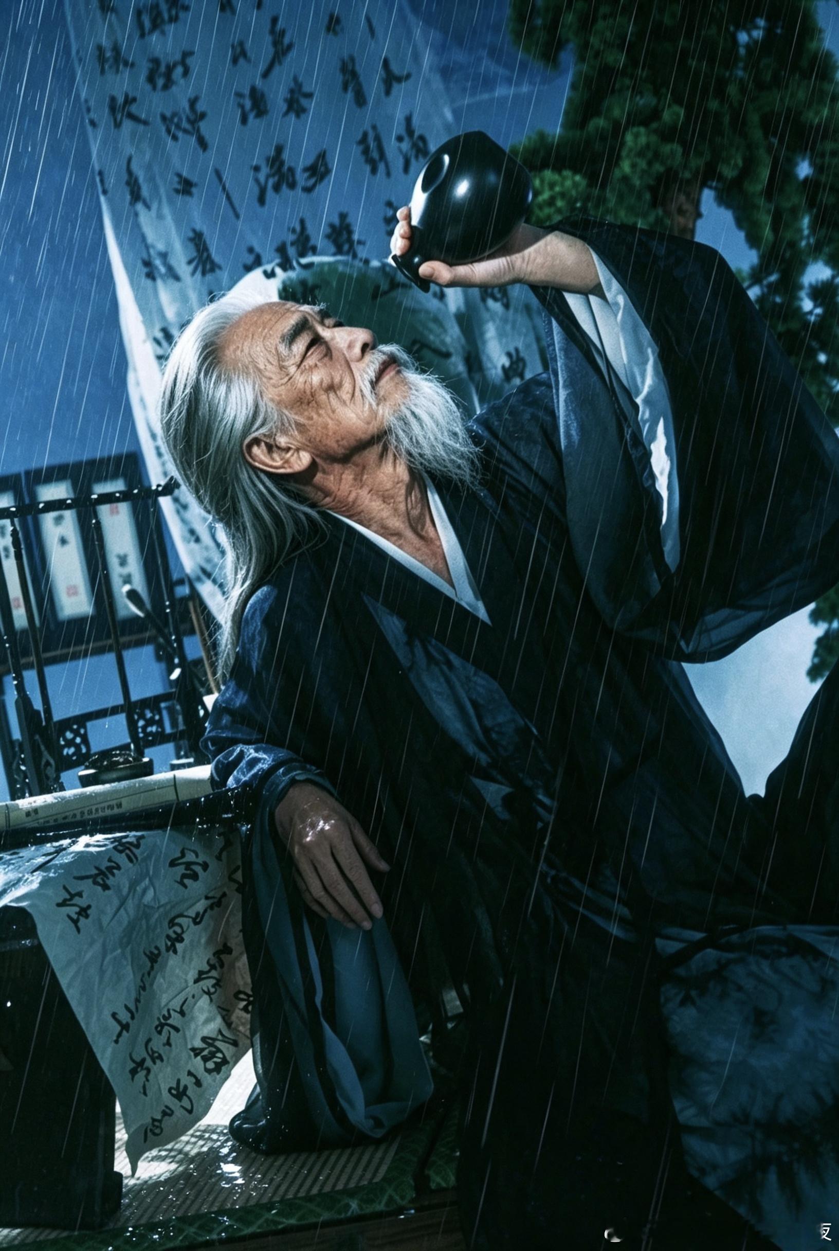 《雨梦如癫》——小千  疾风骤雨，珠盘迸碎，蓦然惊醒重重帘幕雷云作须臾...
