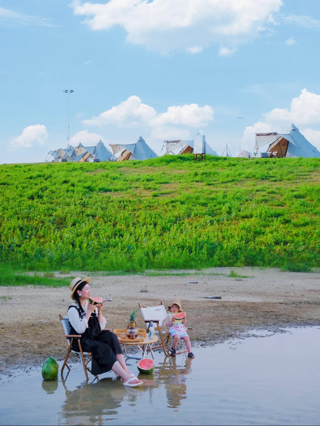 武汉露营地|星空篝火➕河水摸鱼➕绝美日落