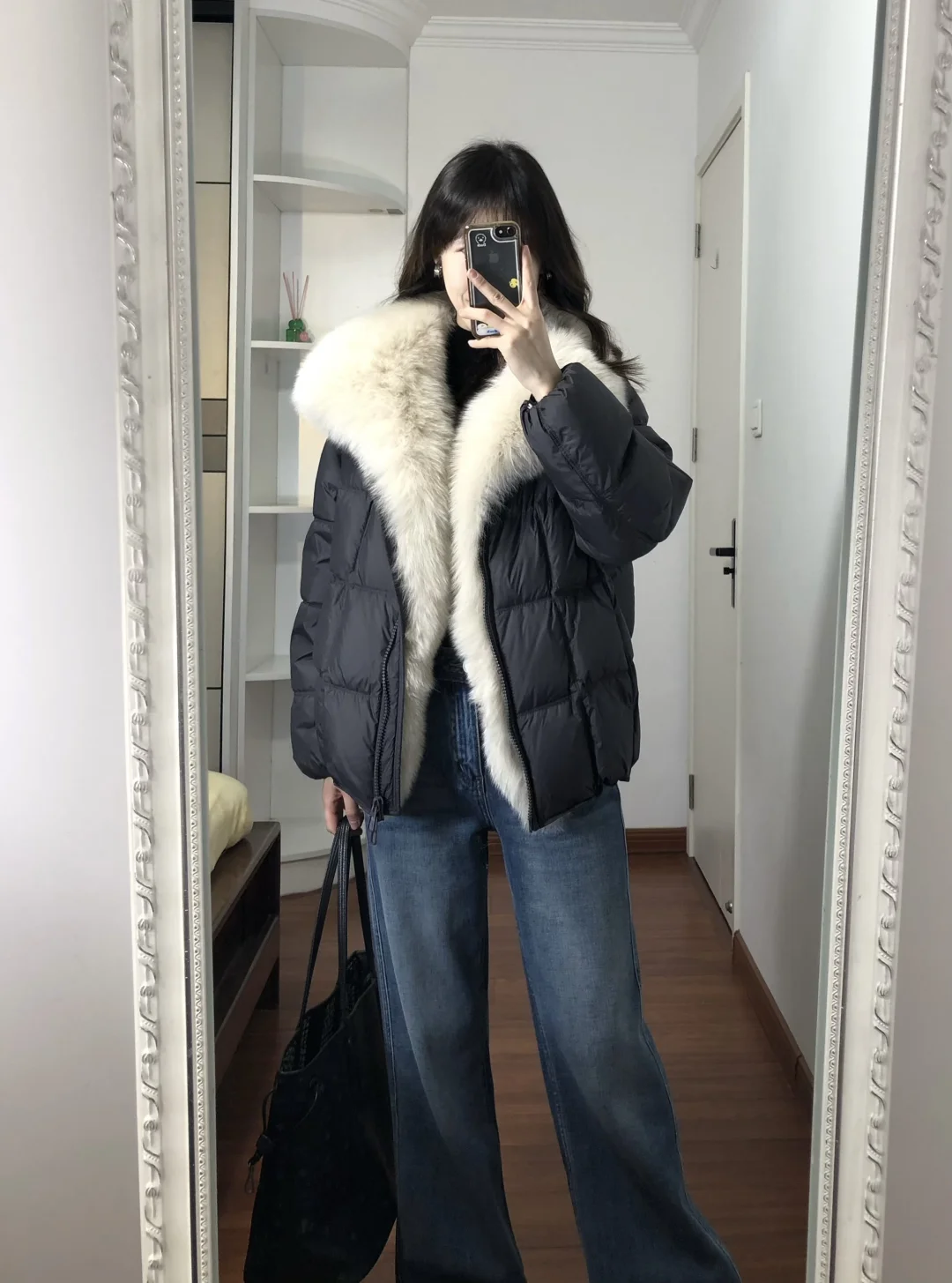 今年第一件黑色皮草羽绒服