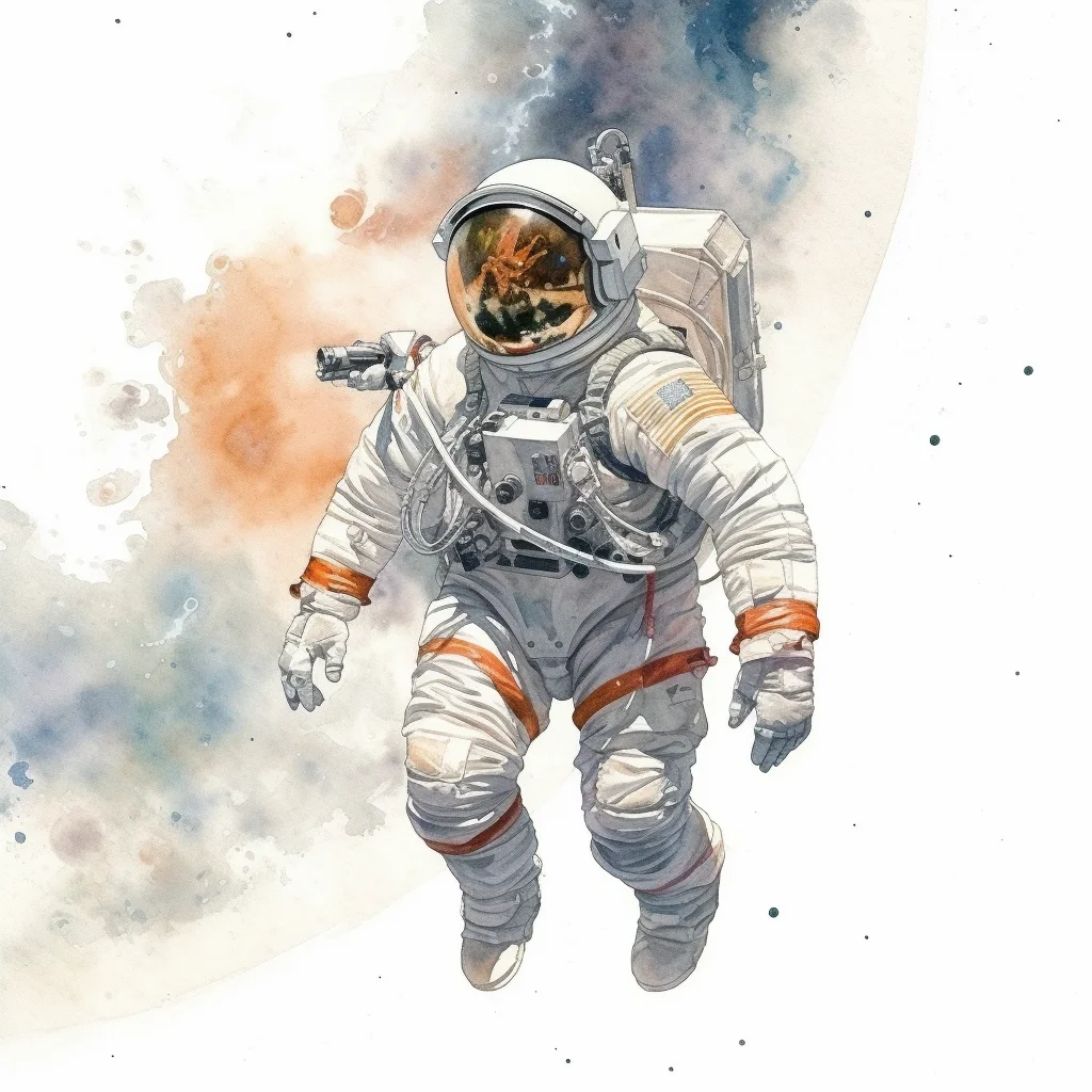 AI水彩 宇航员