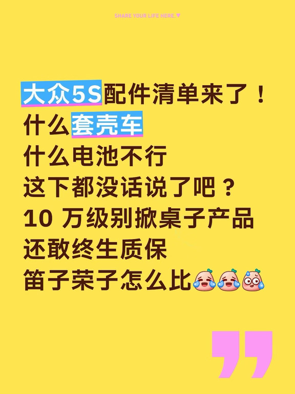 大众5S 配置清单，10 万新能源买啥？