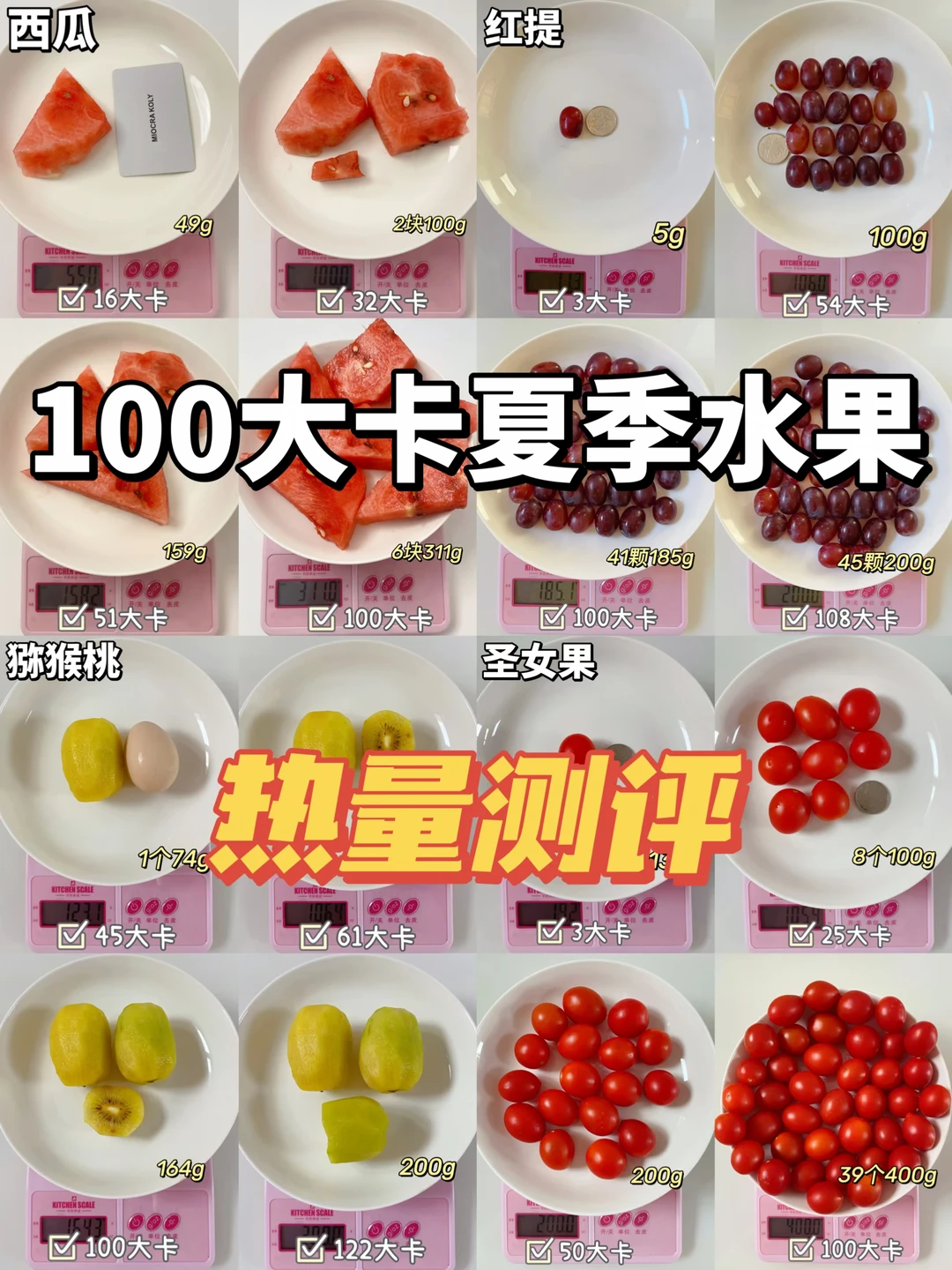 热量测评🔥100g夏季水果有多少！