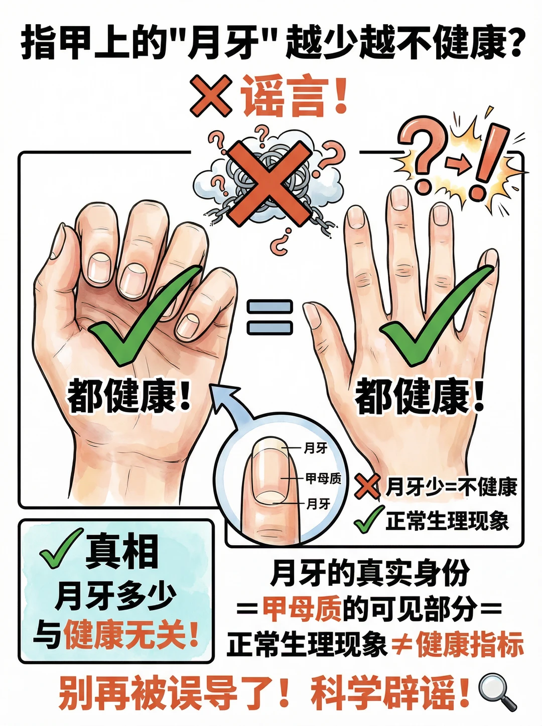 指甲月牙越少越不健康？别再自己吓自己