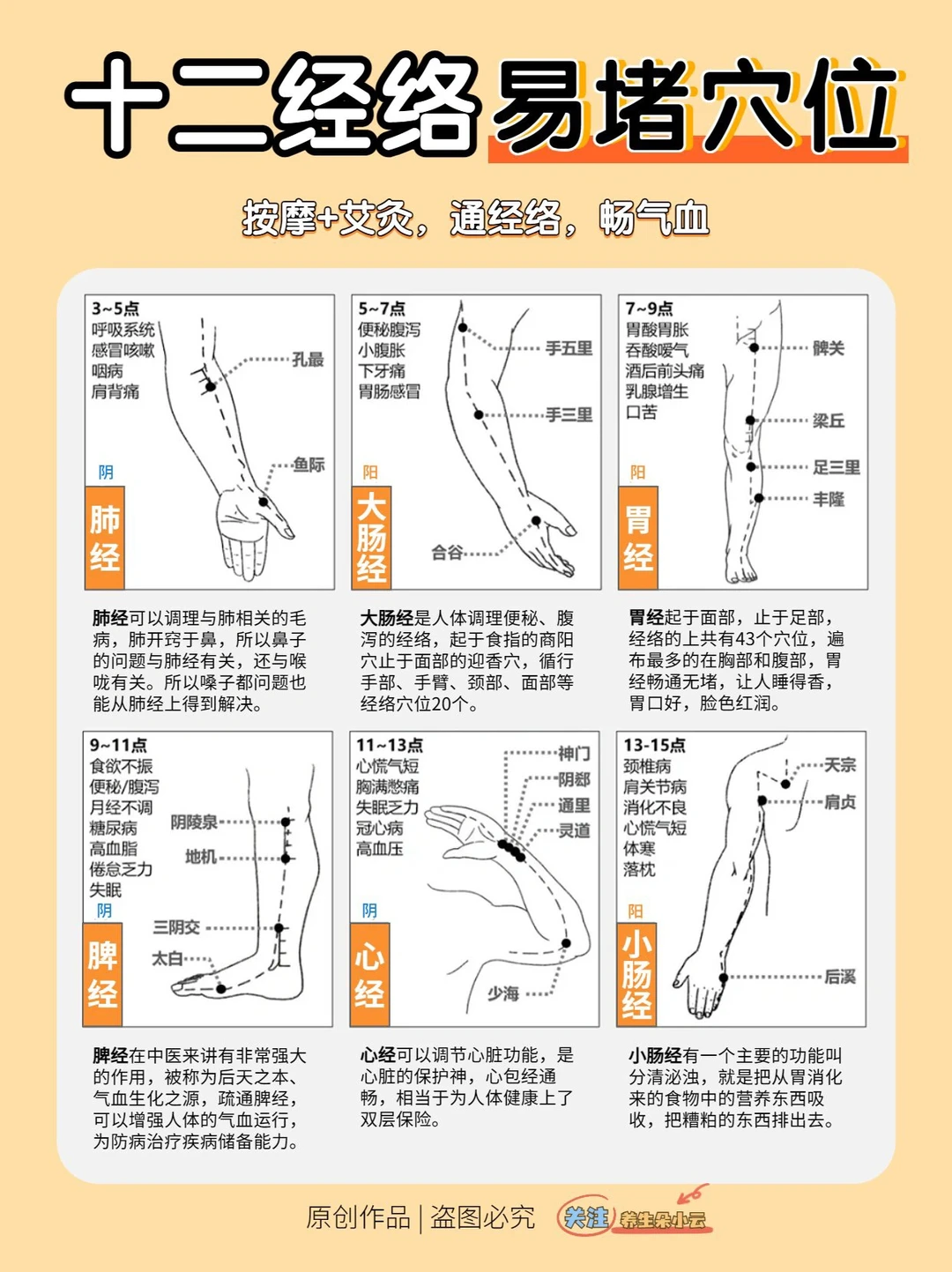 养生第一步👉疏通经络✅十二经络易堵穴位