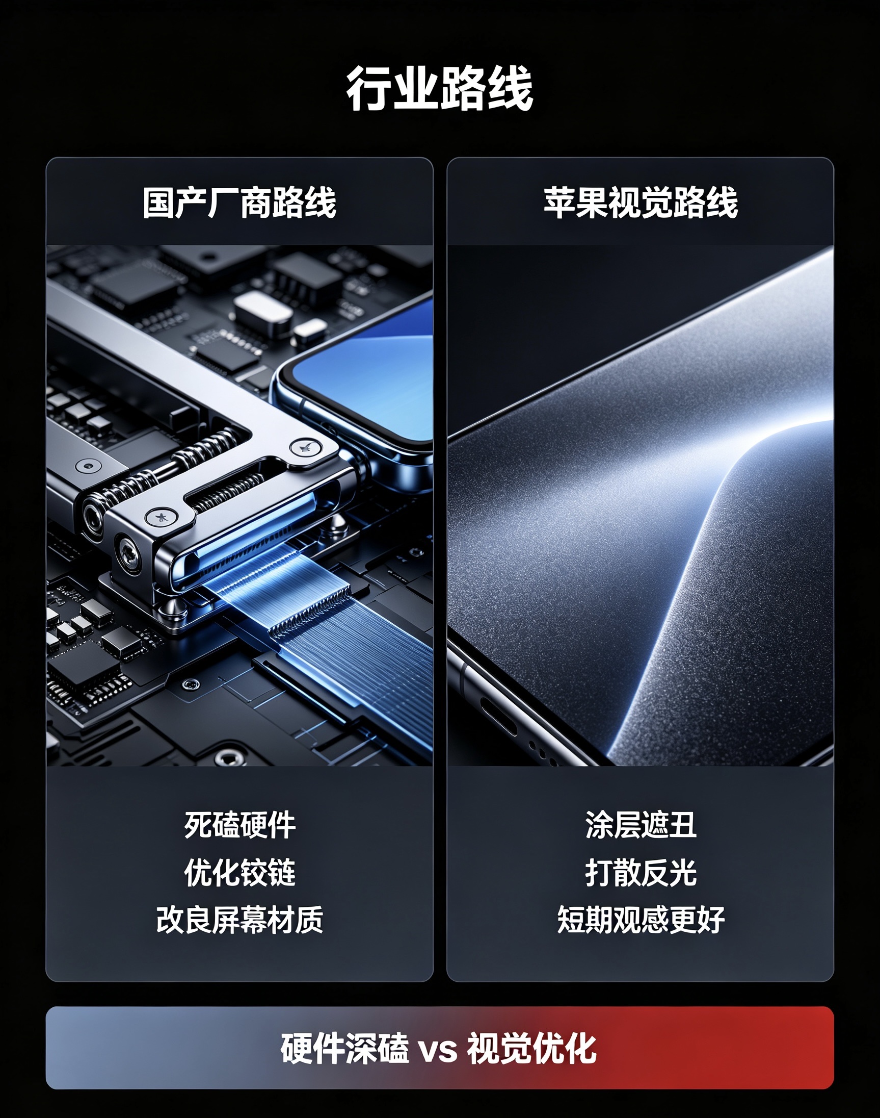 iPhone Duo“无折痕”真相曝光！苹果只是玩了视觉套路

苹果首款折叠屏iPhone Duo真机出炉，不少人感叹新机几乎看不到中间折痕。但实测之后才发现，苹果并没有攻克折叠屏的折痕难题，只是用了取巧的办法掩盖痕迹。

这款手机的7.6英寸内屏，外层做了一层纳米纹理磨砂工艺。原本镜面屏幕会把折痕