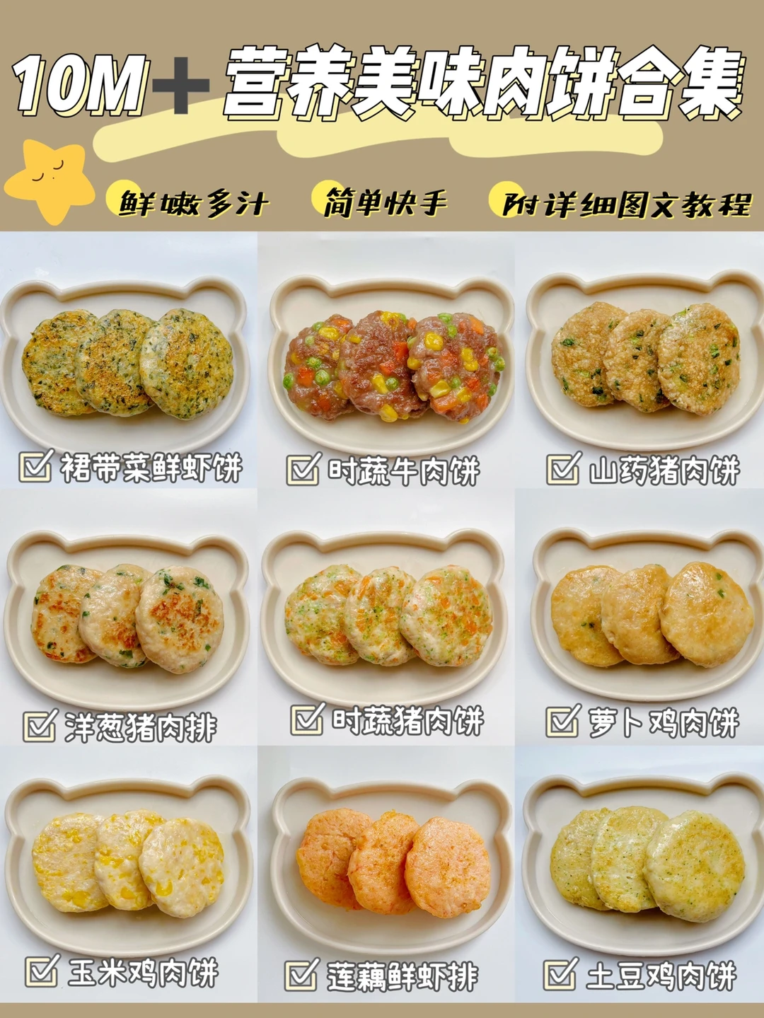 10M➕营养美味小肉饼合集 | 大人小孩都爱吃！