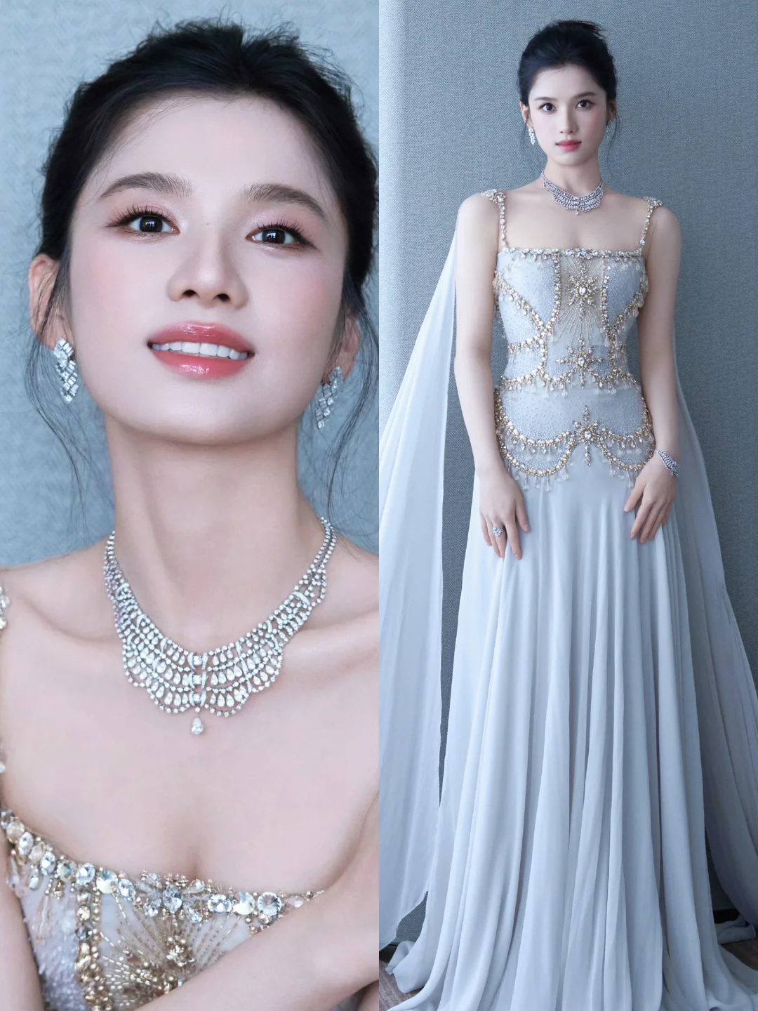 张婧仪白玉兰出图！水仙花美人