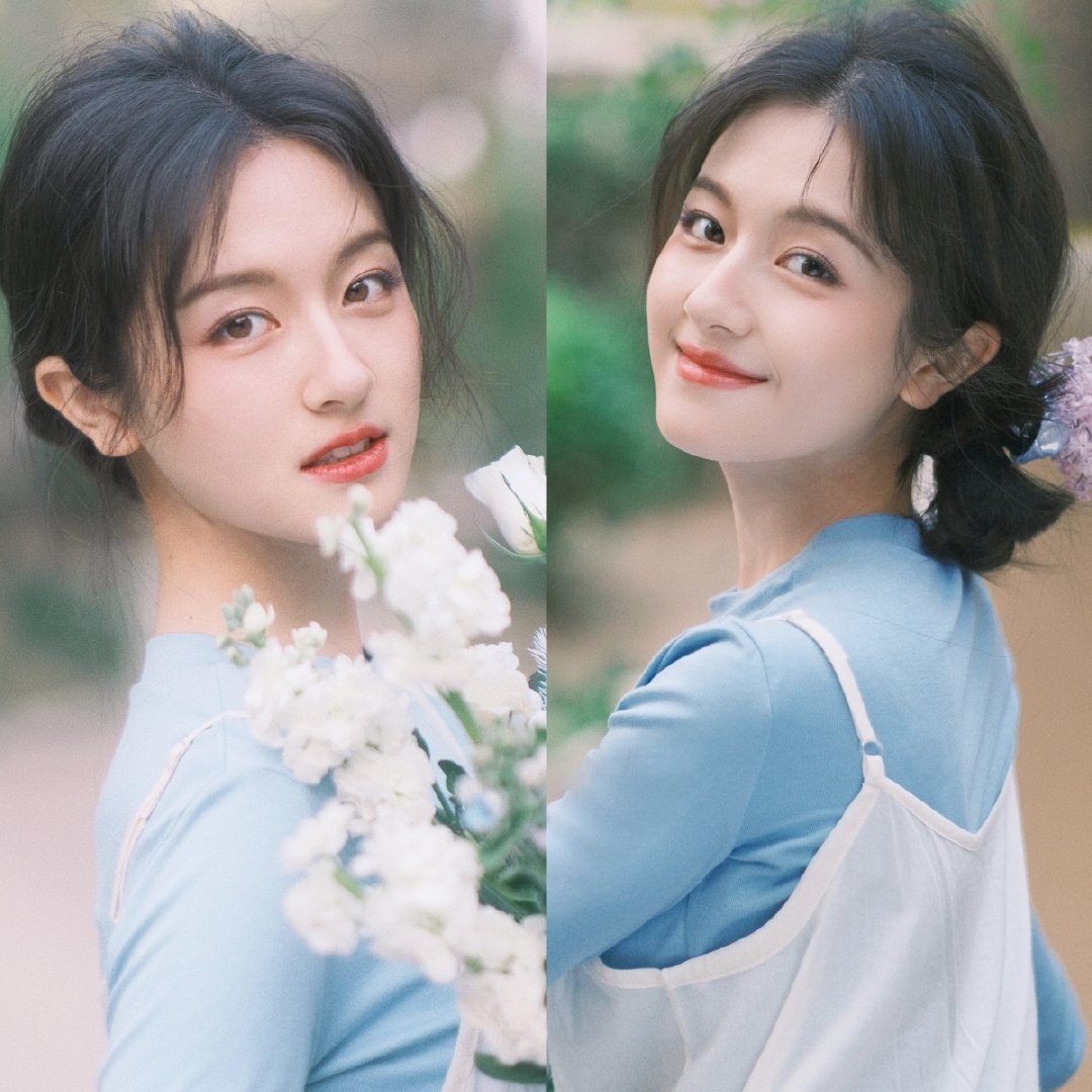 李兰迪少女感壁纸，淡蓝穿搭清新～《喀什恋歌》热播，《千夜奇谭》拍摄中！#李兰迪[超话]##千夜奇谭# ​