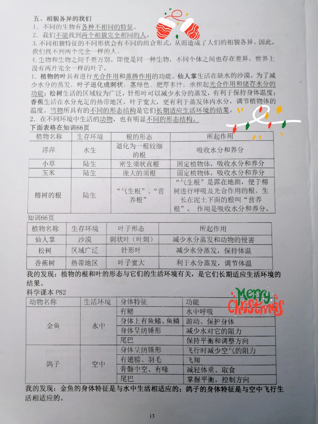 六上科学，复习资料
