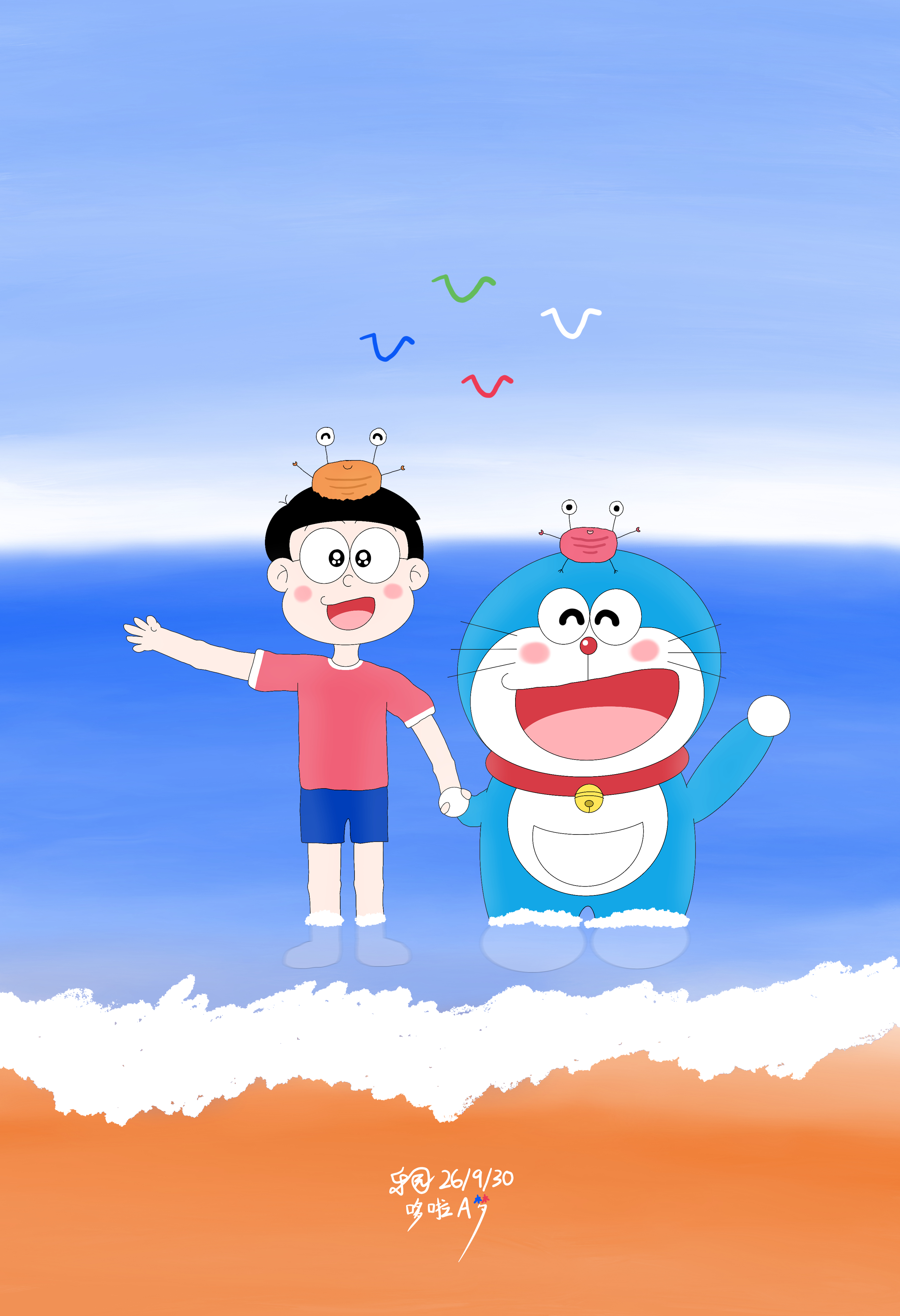 #哆啦a梦[超话]##哆啦a梦# 

和谐之海·多分辨率壁纸

本画作已适配手机、电脑、平板及折叠设备，现介绍每个壁纸的适用范围：
 
p1为阔折叠设备内屏态及三折叠完全展开态，同时适用于横屏设备
p2适用于大部分大折叠设备
p3适用于 Galaxy Z Fold 8 外屏、mi18f外屏、Pura X Max 外屏、Pura X 内屏及 Pura ​