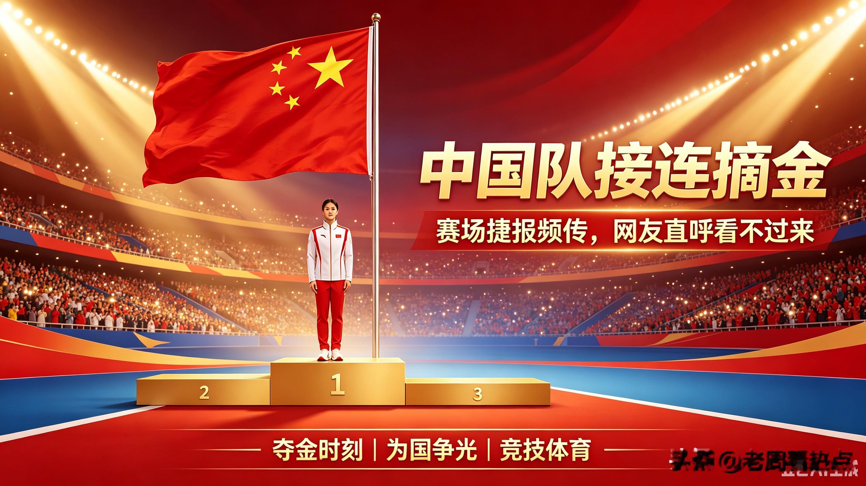 中国队夺金速度太快，赛场接连摘金，不少网友直呼奖牌多到看不过来。
 
大赛进行期间，多个项目赛场喜讯不断。一项项比赛结束，金牌接连收入囊中，赛程一场接着一场，夺冠消息不停推送。很多守在屏幕前的观众，刚看完一场夺冠庆祝，下一个项目又传来好消息，还没来得及为上一枚金牌感慨，新的胜利已经到来。
 
不少网