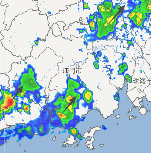 【过去1小时台山汶村录得最大雨量36.0毫米】▲过去1小时（19日04...