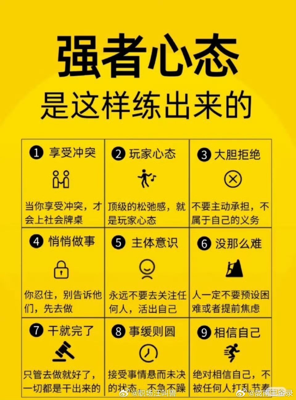 强者心态都是这样练出来的  1、拥有翻篇的能力不依不饶就是画地为牢，这...