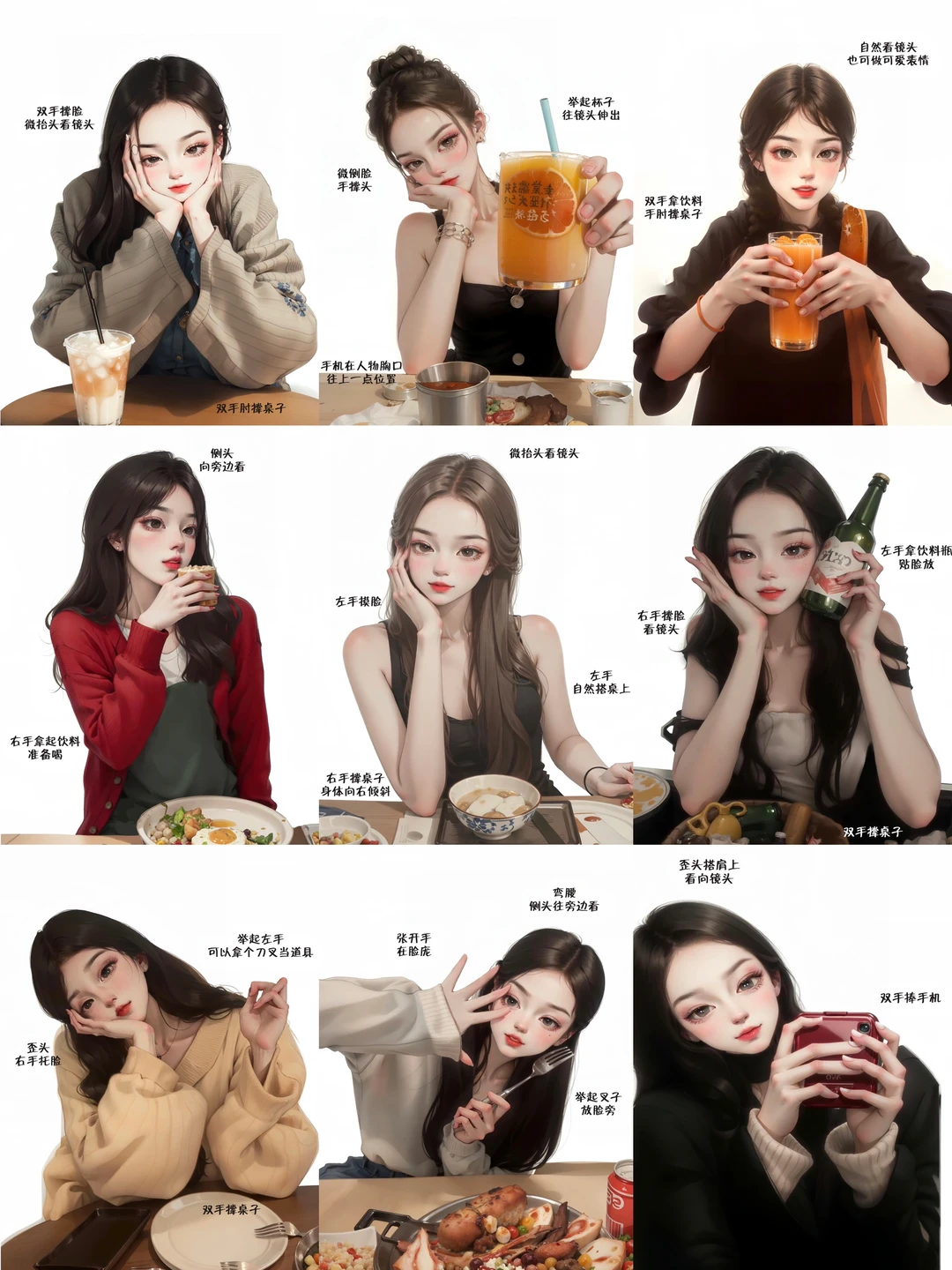 适合社恐的小幅度拍照姿势📷快叫饭搭子来学